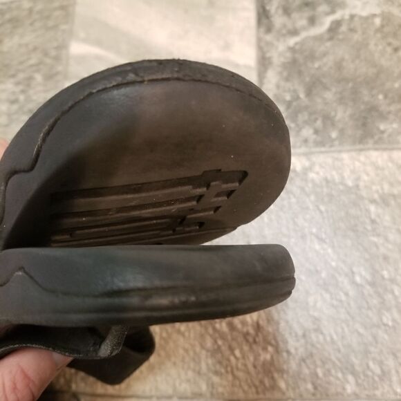 Fitflop Lulu Shimmer Black Silver Microwobbleboard Wedge Thong Sandals Woman's 8 - Picture 4 of 10